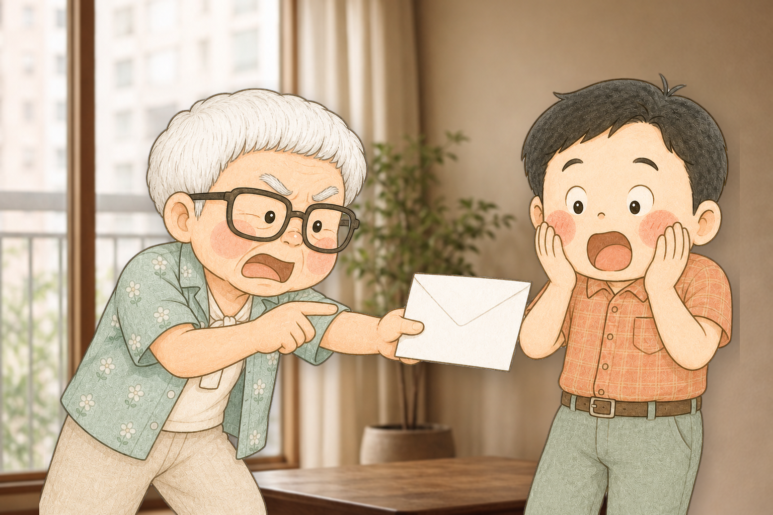 전화 대신 내용증명을 보냈어야 했다고 지적하는 장면