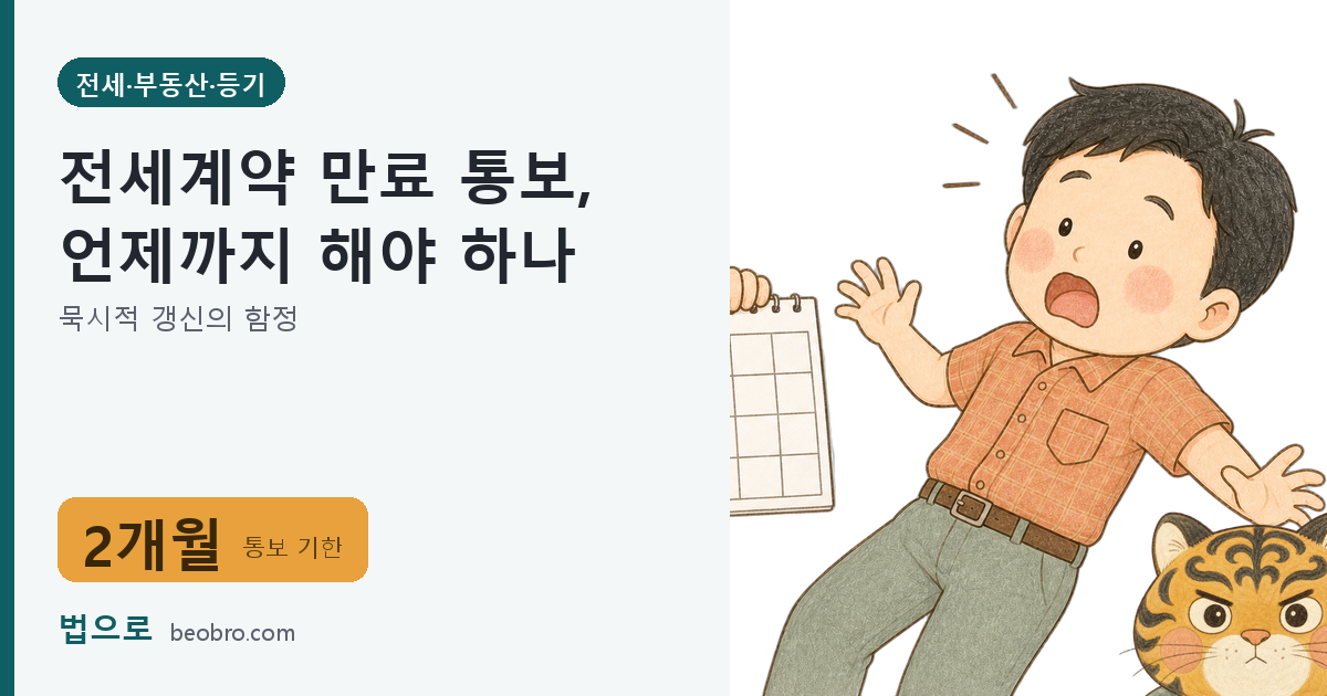 전세계약 만료 통보, 언제까지 해야 하나 — 묵시적 갱신의 함정 대표 이미지